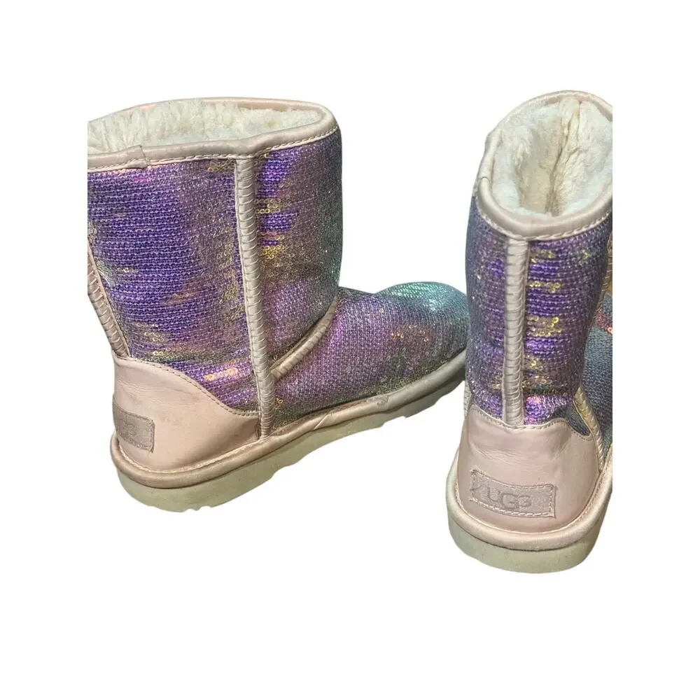 Ugg classic cosmo sequin boot size 4 kids